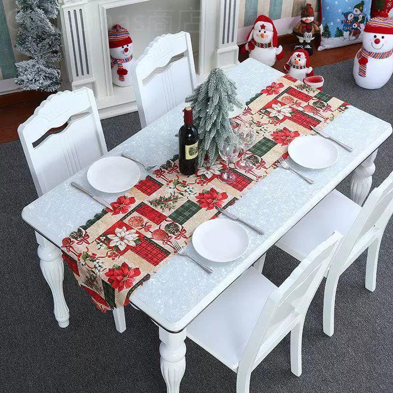 Christmas Calico Table Flag – Holiday Table Décor Decoration - ClubOn