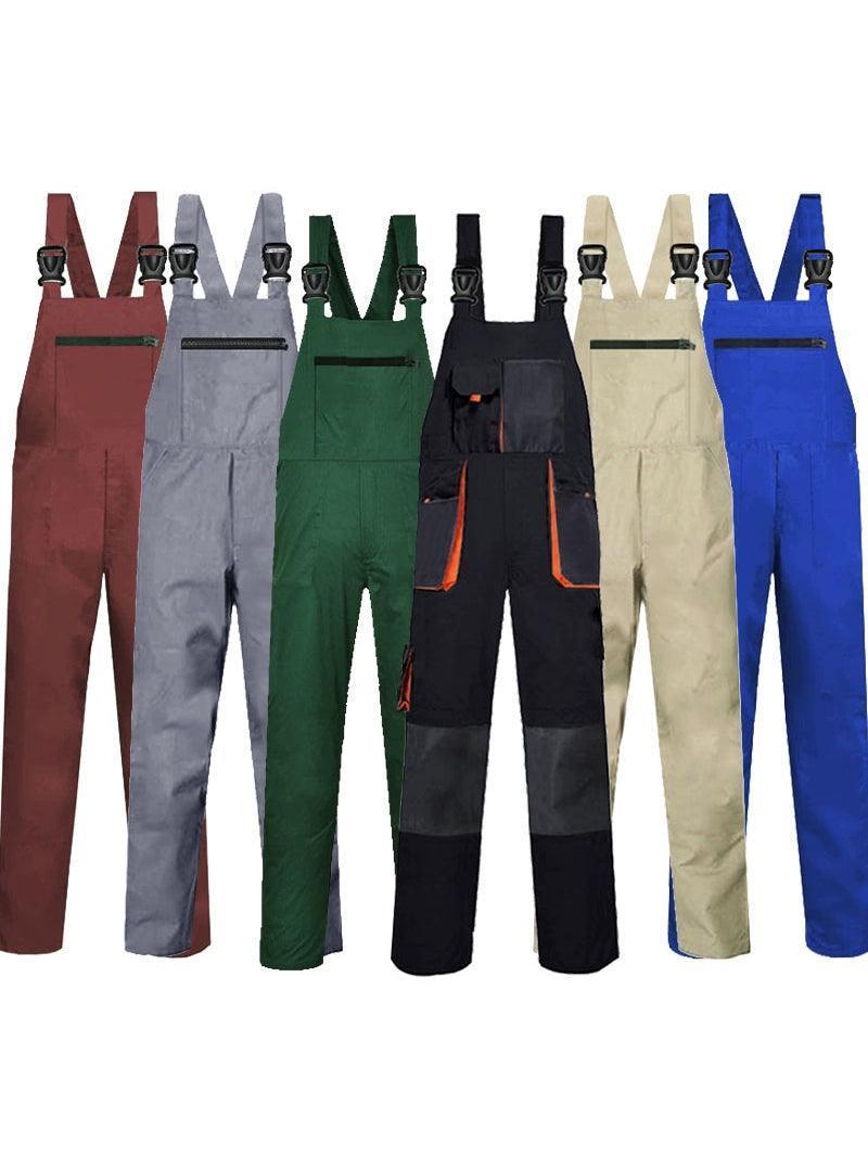 Multi-Pocket Suspenders One-Piece Work Clothes – Custom Logo, Loose Fit Overalls for Men & Women - ClubOn