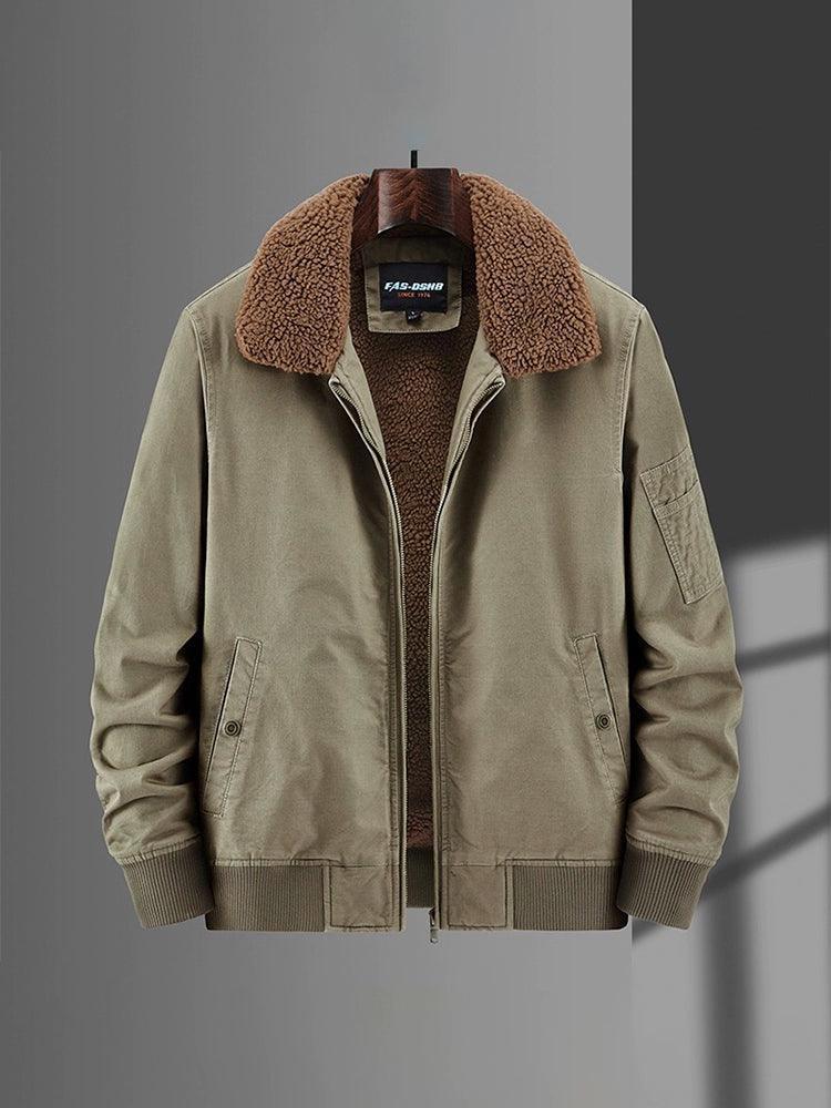 Men’s Winter Flight Jacket – Velvet and Cotton-Padded Coat - ClubOn