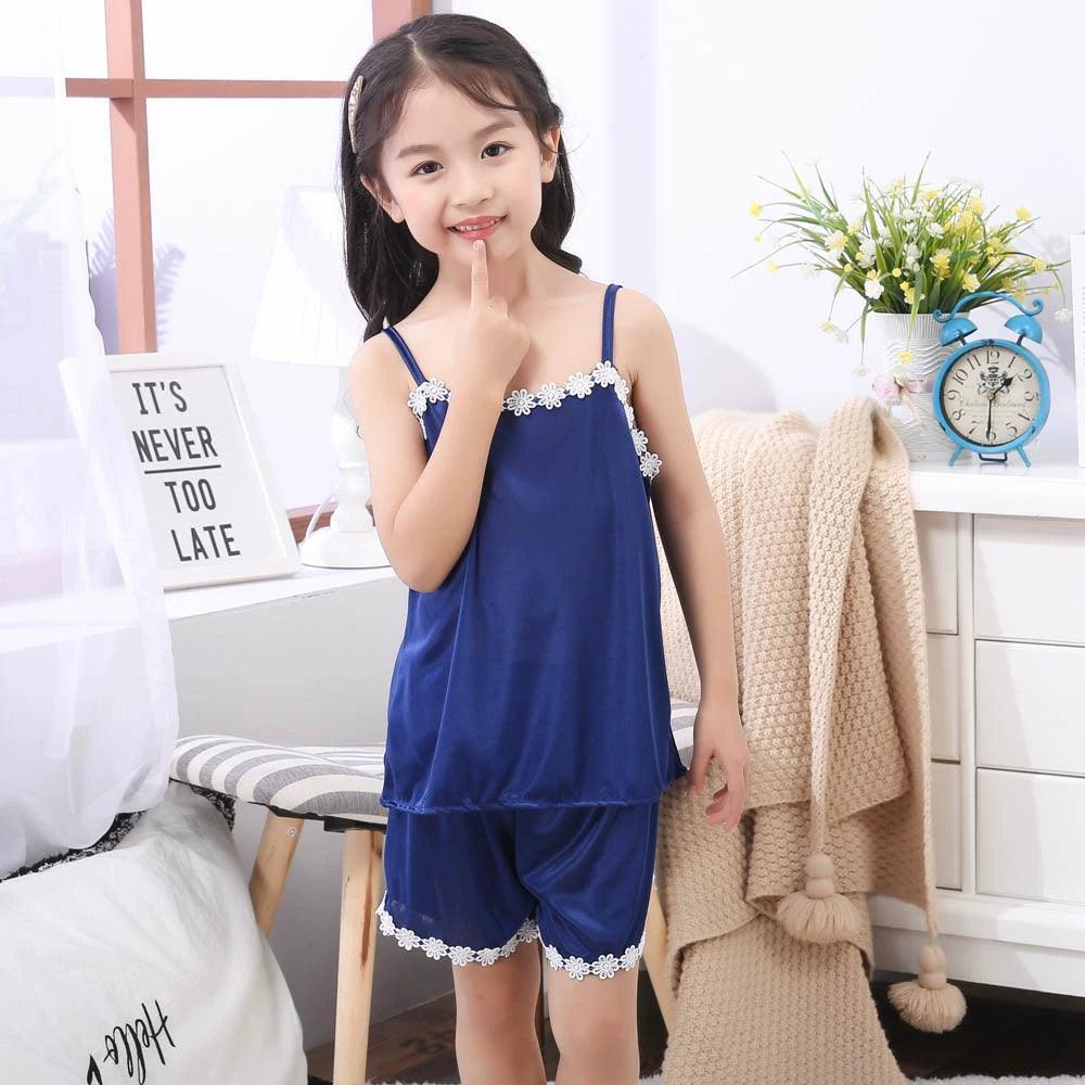 Girls Summer Satin Pajama Sets: Stylish & Comfy - ClubOn