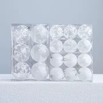 5.5cm Transparent Snowflake Christmas Decoration Ball - ClubOn