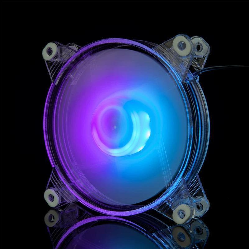 12CM Transparent Cooling Fan - Round Frame with LED Lights - ClubOn