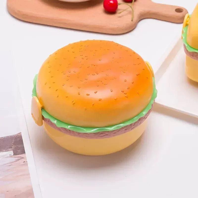 Hamburger Lunch Box Double Tier – Cute Burger Bento Box - ClubOn