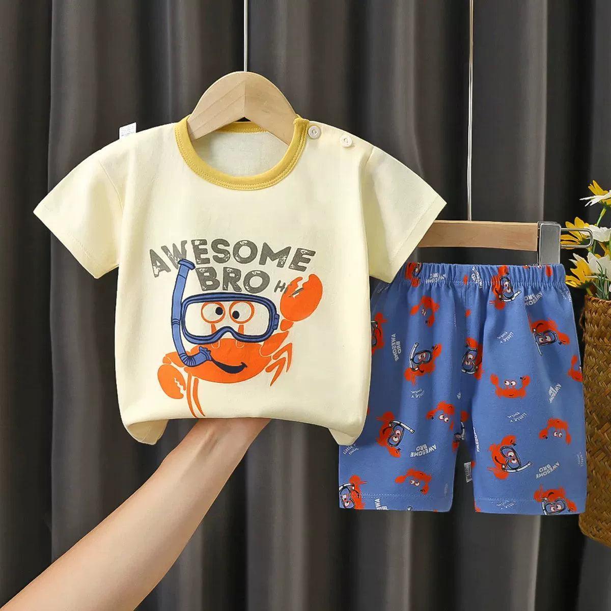 Kids' Summer Pajamas - Cute Cartoon Print - ClubOn