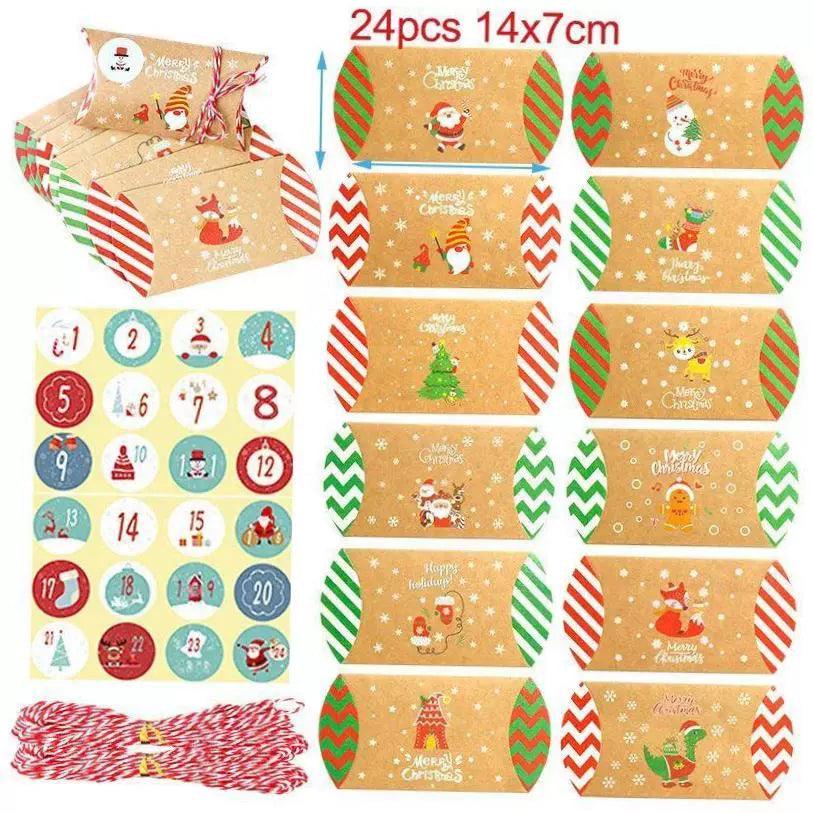 24pcs Christmas Gift Boxes with Countdown Stickers - Advent Set - ClubOn