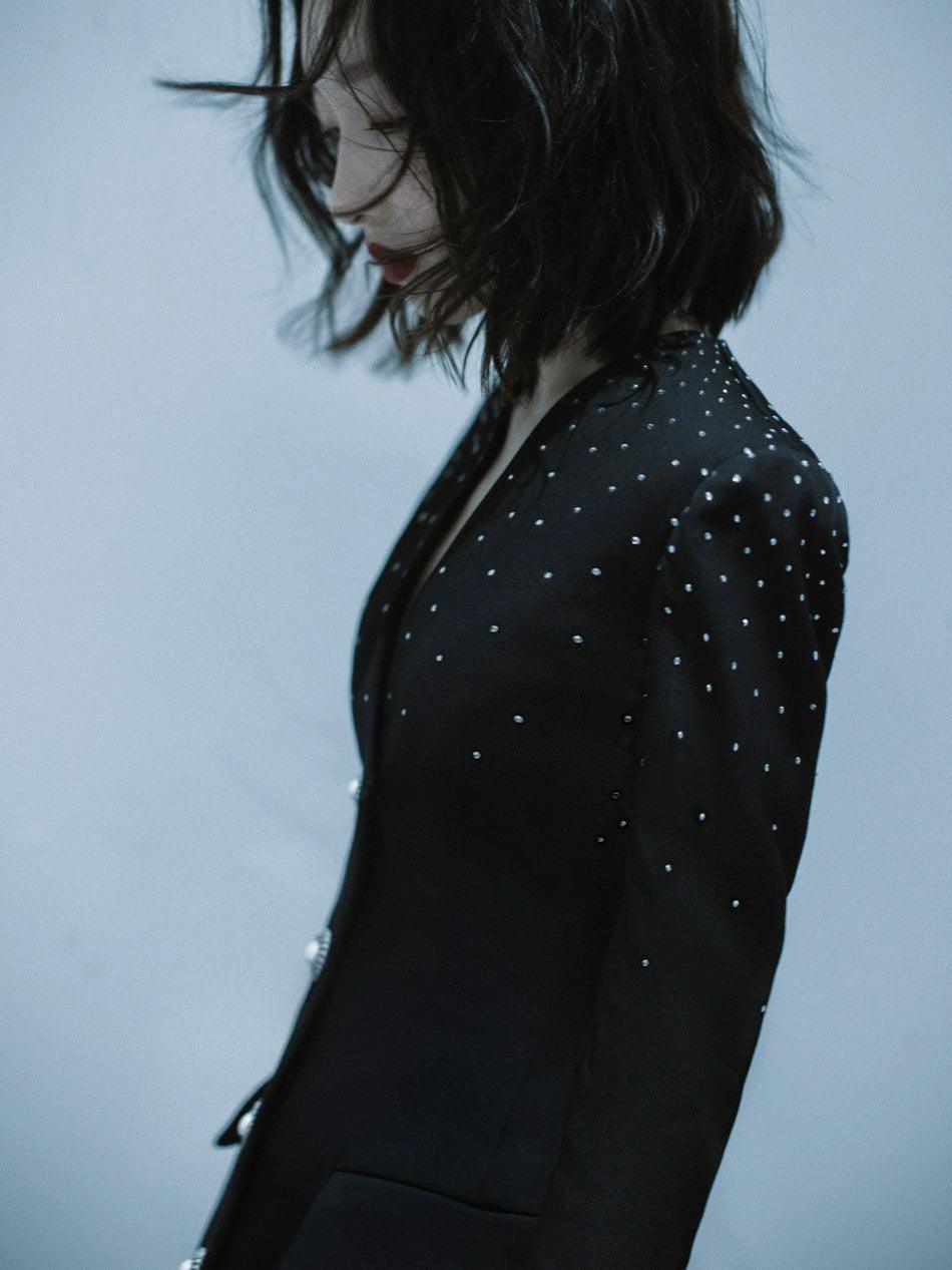 2024 Zhou Dongyu Inspired Diamond Small Suit Long Coat - ClubOn