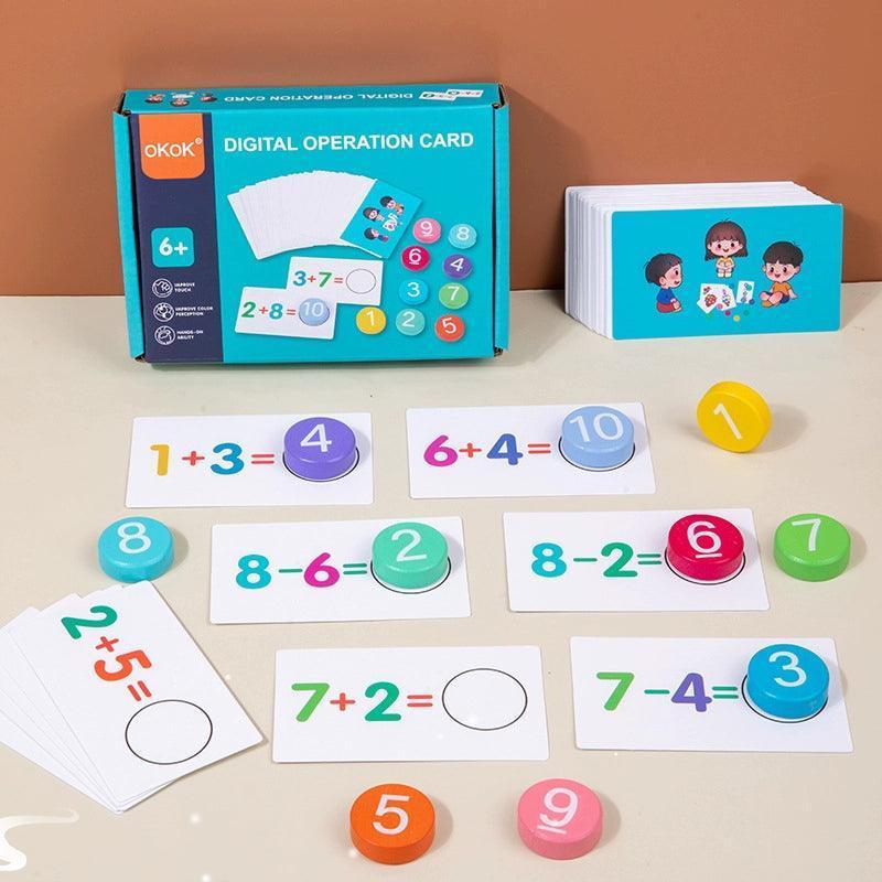 Kids Montessori Math Toys Arithmetic Card Matching Games - ClubOn