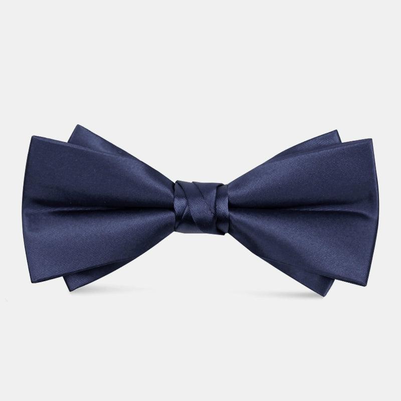 White Bow Tie for Men - Wedding Glossy Business Suit Formal Suit Groom Solid Color Bow Tie - ClubOn