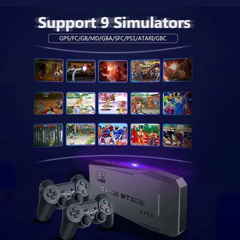 M8 Game Stick 4K with 20,000 Games and Dual Wireless Controllers 100GB M8-64G with box - ClubOn