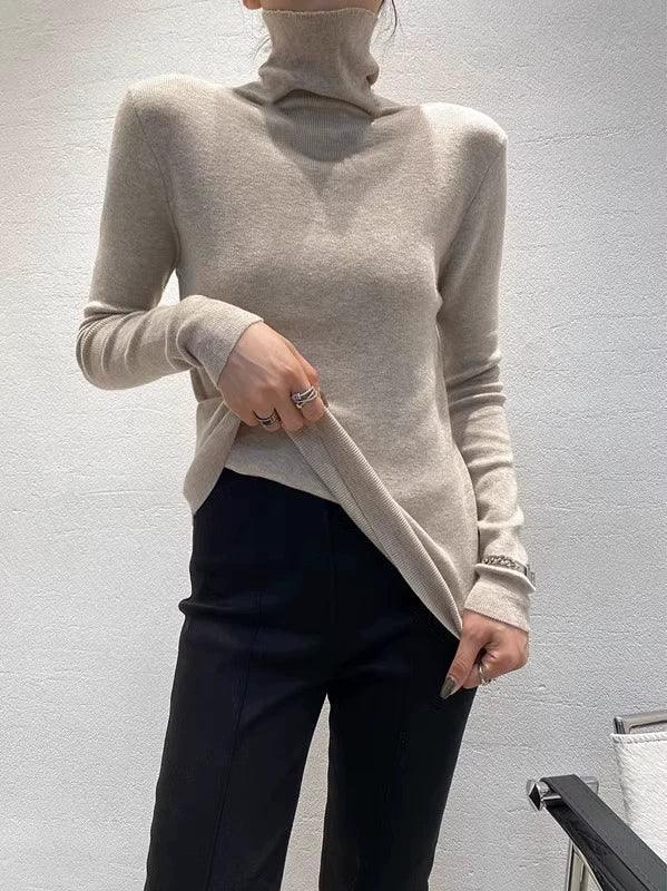 2024 Women's High Collar Wool Bottoming Shirt - ClubOn