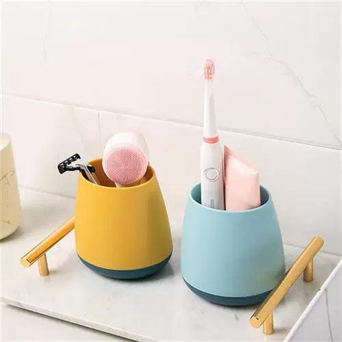 Wall-Mounted Plastic Toothbrush Rack – Bathroom Storage Holder - ClubOn