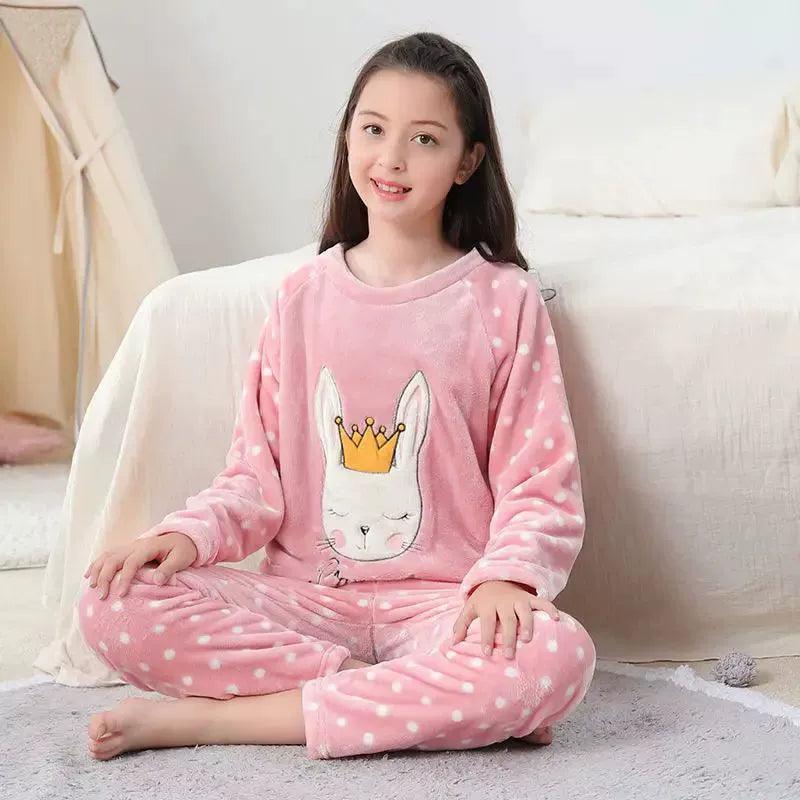 Girls' Christmas Fleece Pajama Set - Cozy Holiday Sleepwear - ClubOn