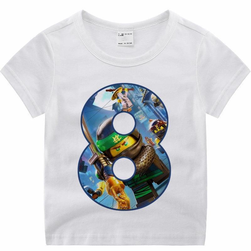 Ninjago Birthday Number T-Shirt – Cartoon Ninja Birthday T-Shirt for One-Year-Old Children - ClubOn