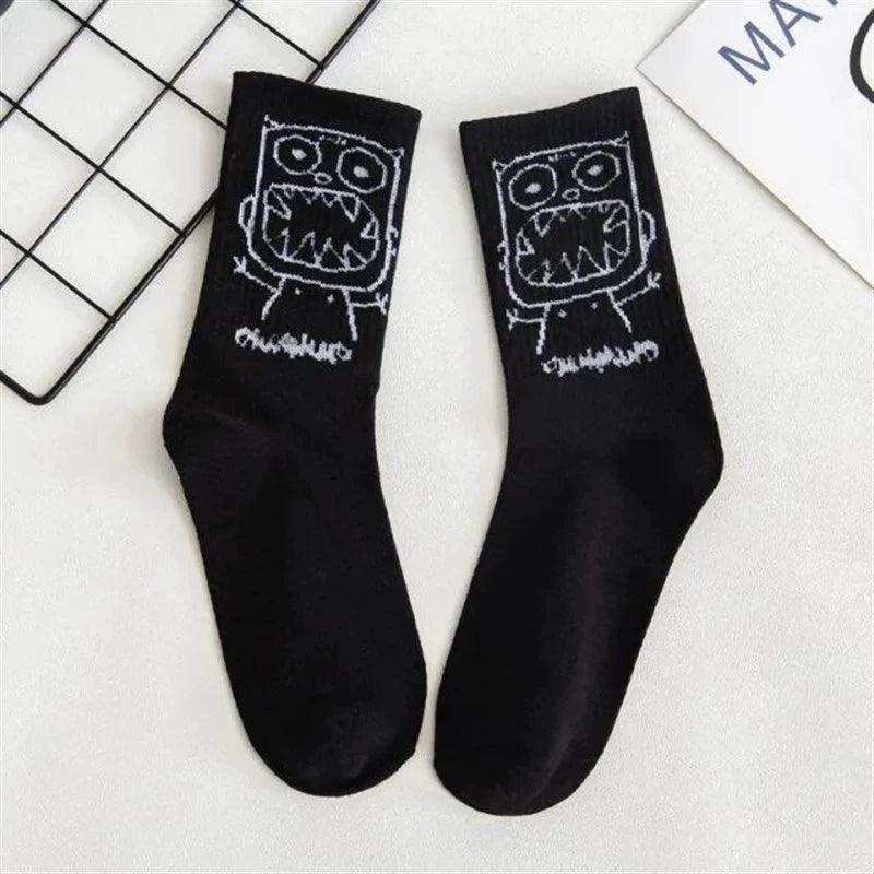 Men's Cartoon Cotton Hip-Hop Funny Long Socks - ClubOn