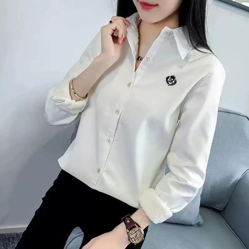 Very Thick Women’s Winter Style Blouses – Casual Long Sleeve Shirts - ClubOn