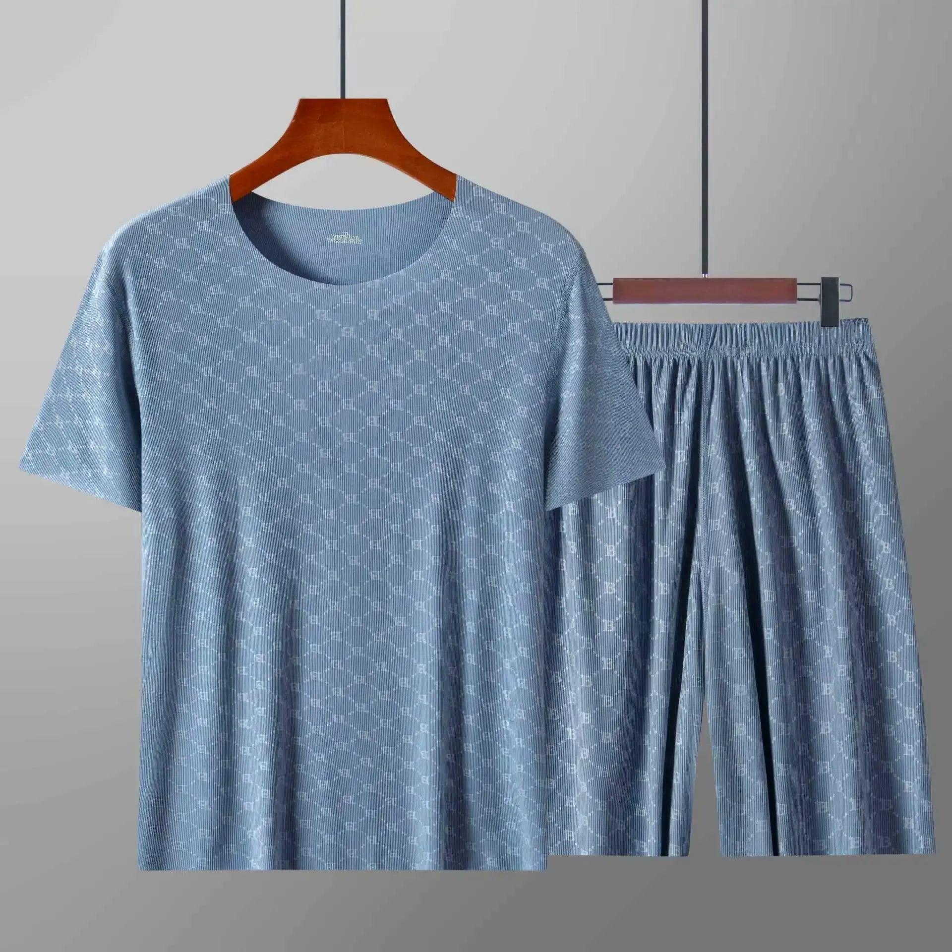 Men's Printed Homewear Set - Short Sleeve & Shorts Comfortable Set - ClubOn