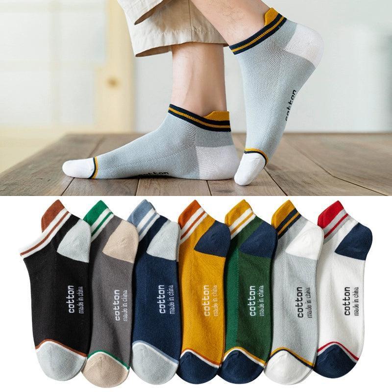 4 Pairs Cotton Men’s Short Socks – Fashionable, Breathable Ankle Socks - ClubOn