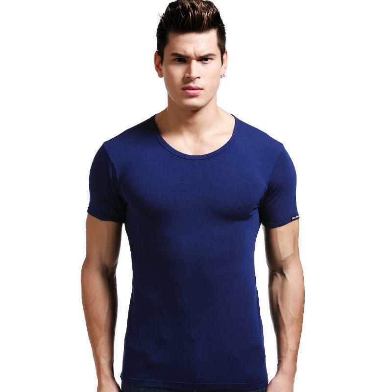 Men's Modal Slim Fit T-Shirt - Lightweight, Short-Sleeved, Sports Vest - ClubOn