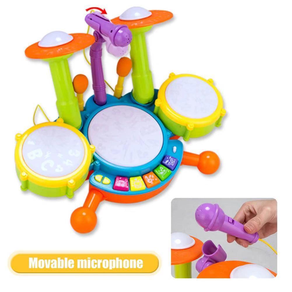 Children’s Drum Set with Microphone – Musical Instrument Toy - ClubOn