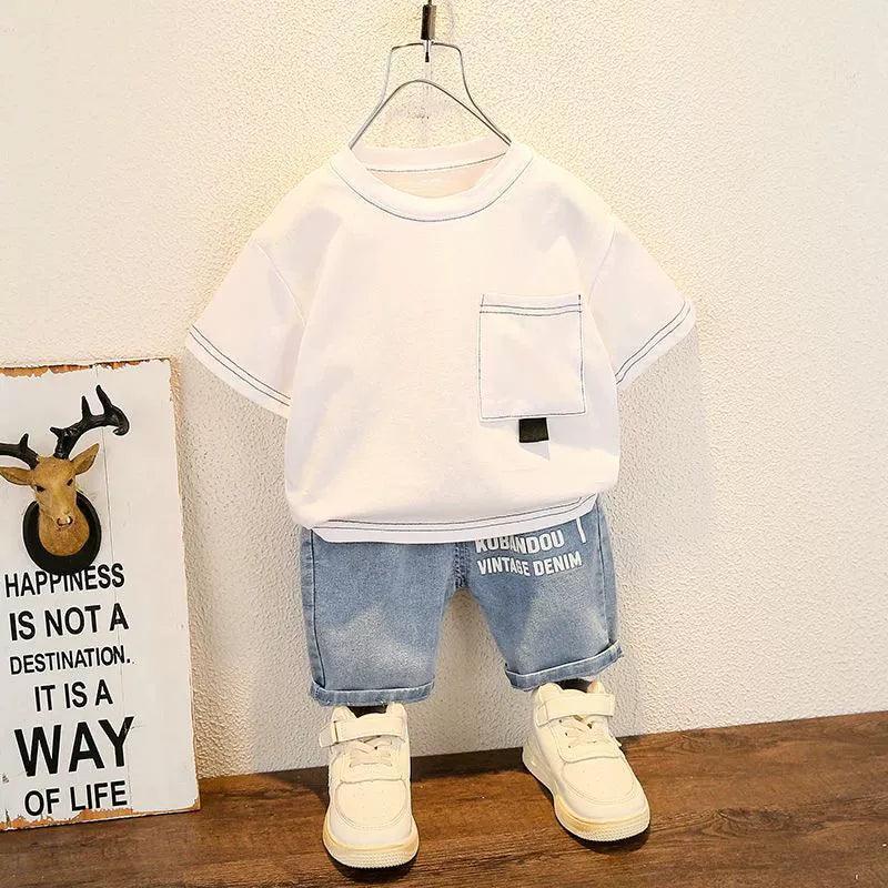 Fashion Baby Boys T-Shirt + Denim Shorts Set (0-6 Years Old) - ClubOn