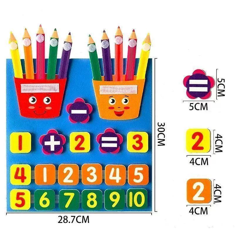 Kid Montessori Felt Finger Numbers Math Toy for Children - ClubOn