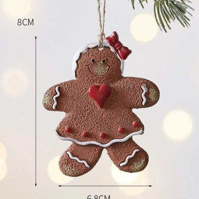 Hand-Painted Gingerbread Man Christmas Tree Ornaments – Cute Holiday Decorations - ClubOn