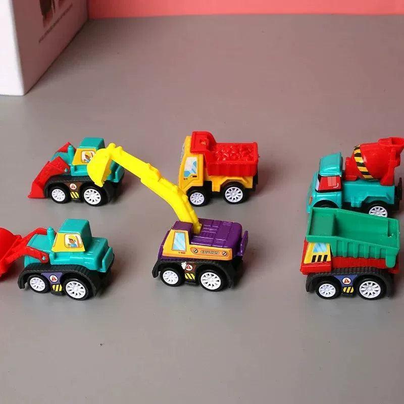 Pull Back Car Toy Set – Fire Truck, Compact Car & Engineering Vehicle - ClubOn
