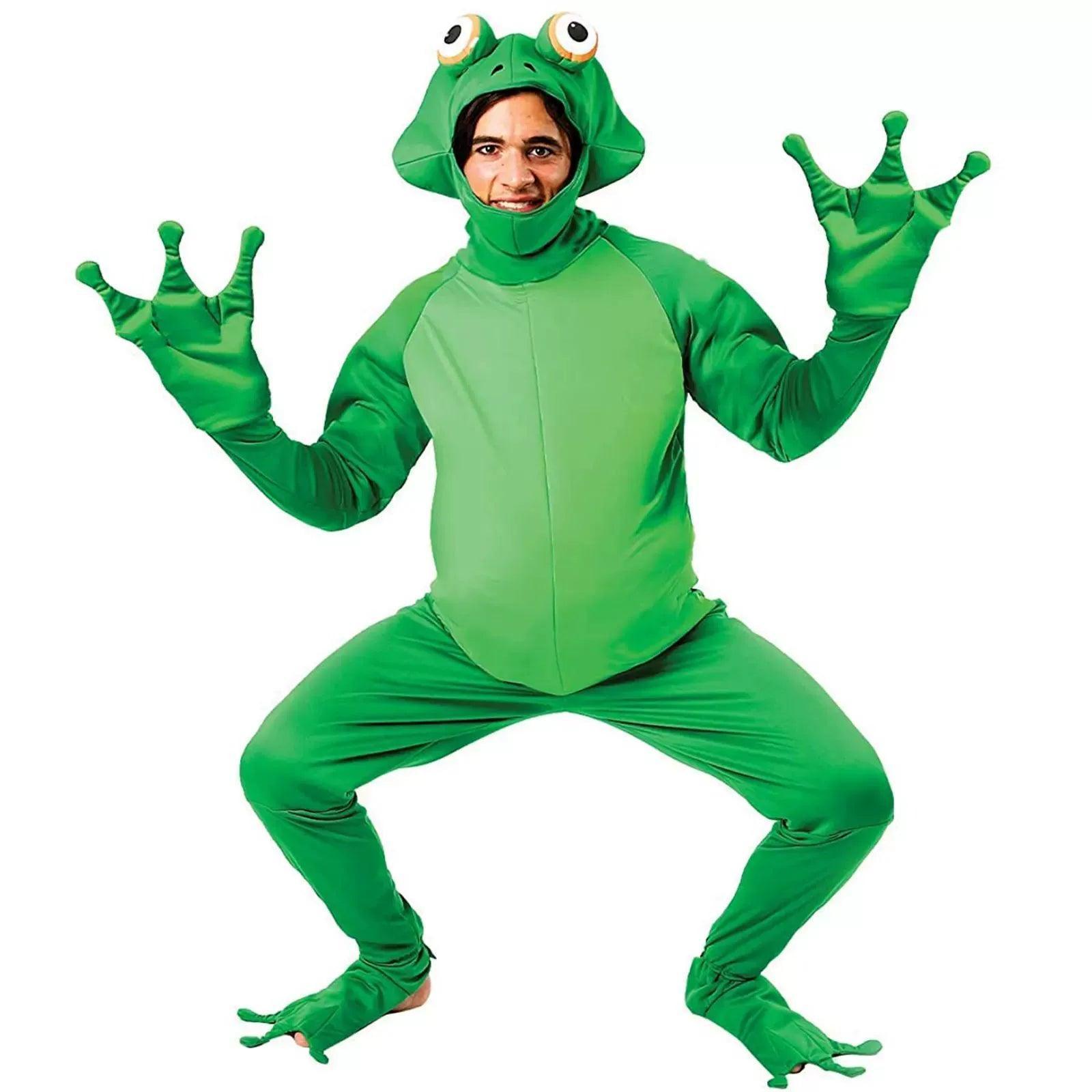 Men's Frog Costume – Adult Hooded Fancy Dress Halloween Outfit - ClubOn