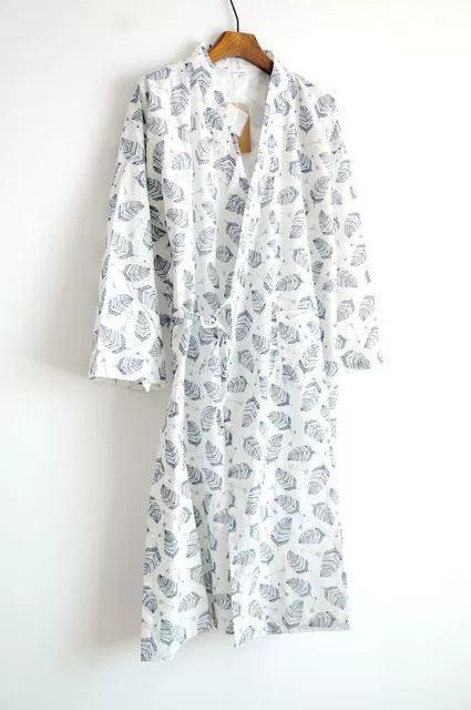 Men’s 100% Cotton Kimono Nightgown Bathrobe – Soft and Comfortable - ClubOn
