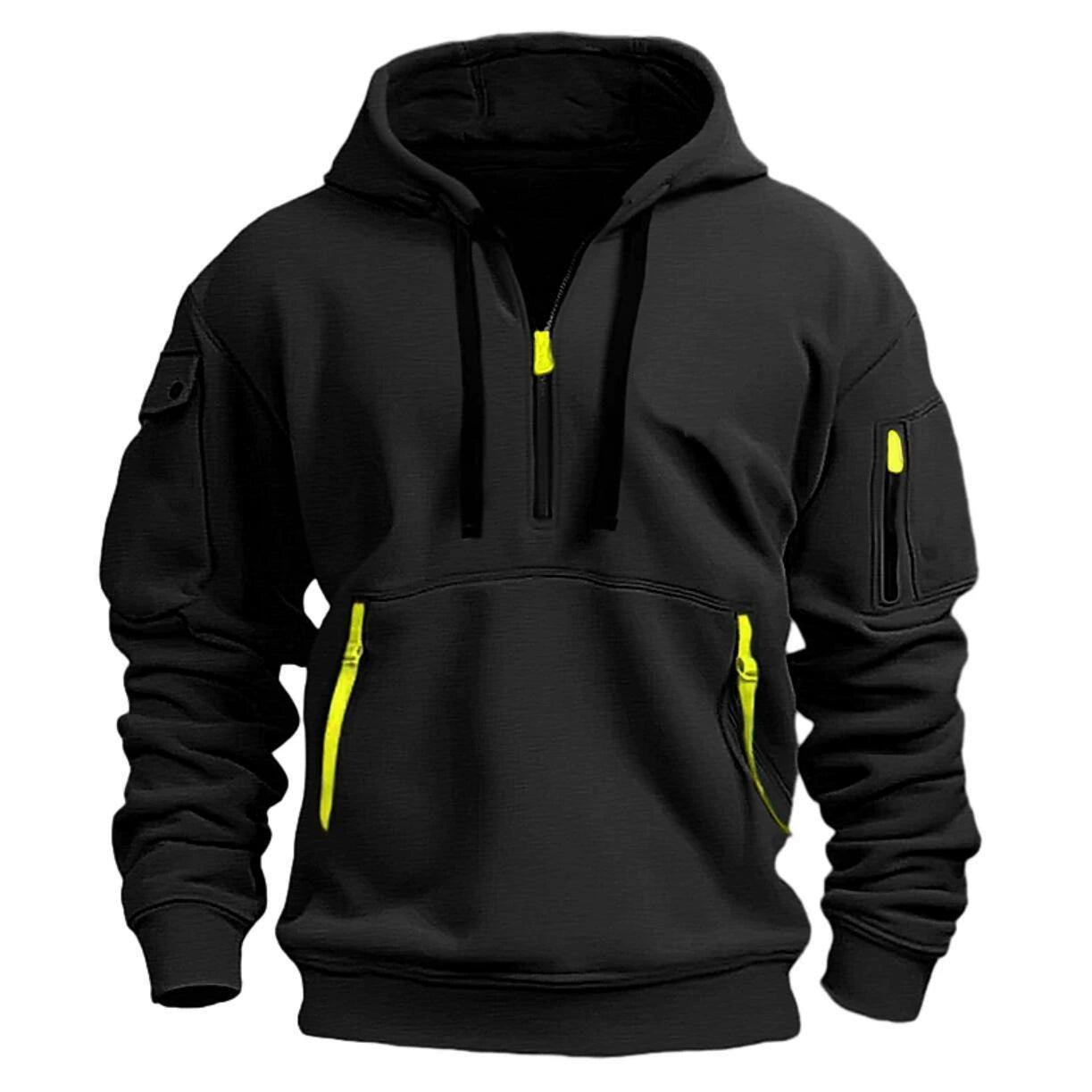Men's Hoodie with Zipper & Multiple Pockets – Stylish Pullover Jacket - ClubOn