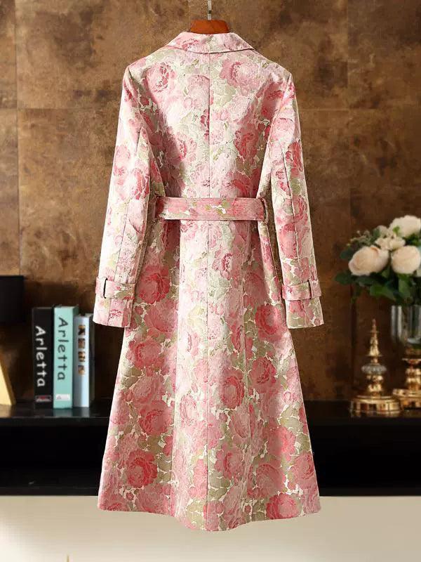 2023 Women’s High-End Jacquard Trench Coat - ClubOn