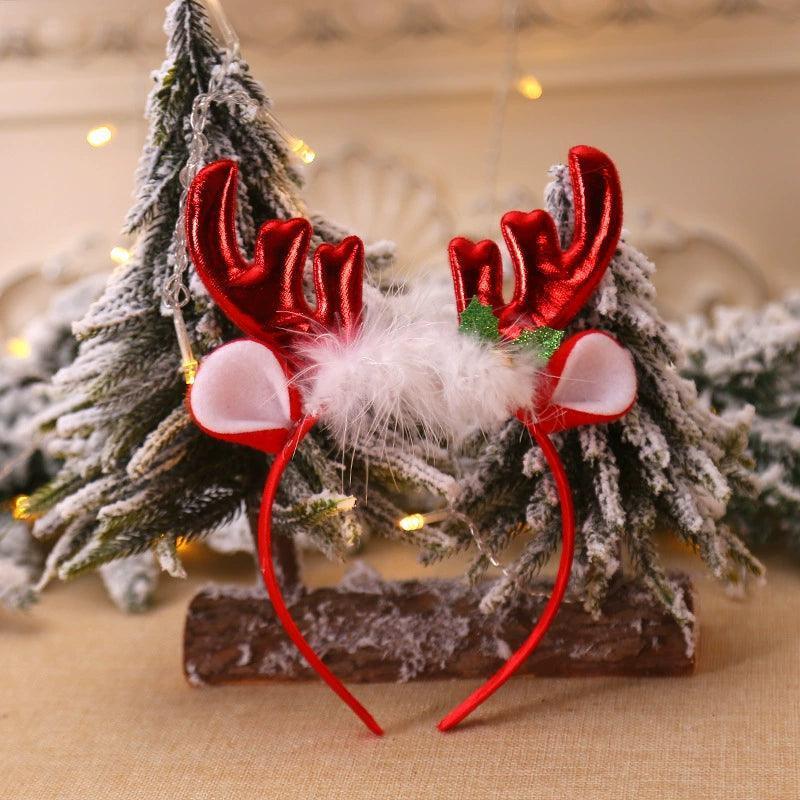 Christmas Antlers Bell Head Button – Holiday Headwear Decoration - ClubOn
