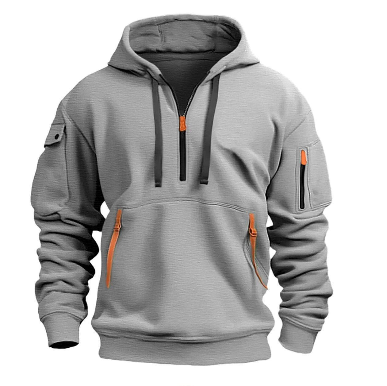 Men's Hoodie with Zipper & Multiple Pockets – Stylish Pullover Jacket - ClubOn
