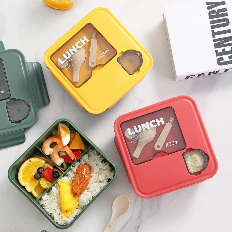 Plastic Lunch Box with Dipping Sauce Container, Microwave Safe - ClubOn