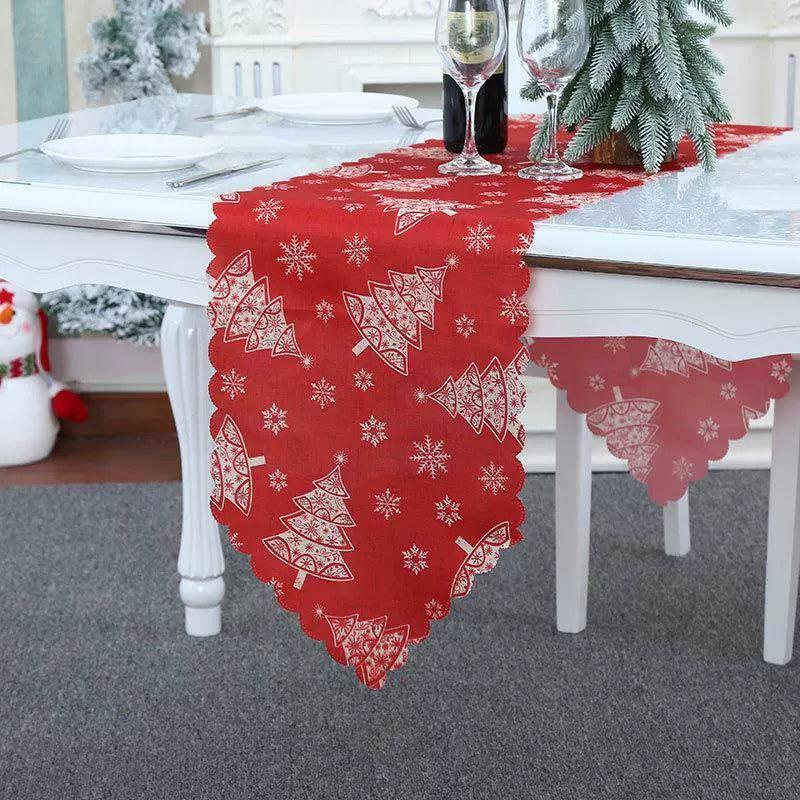 Christmas Calico Table Flag – Holiday Table Décor Decoration - ClubOn