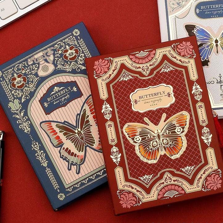 Retro Gothic Style Butterfly Notebook – Hot Stamping Chinese Literary Design - ClubOn