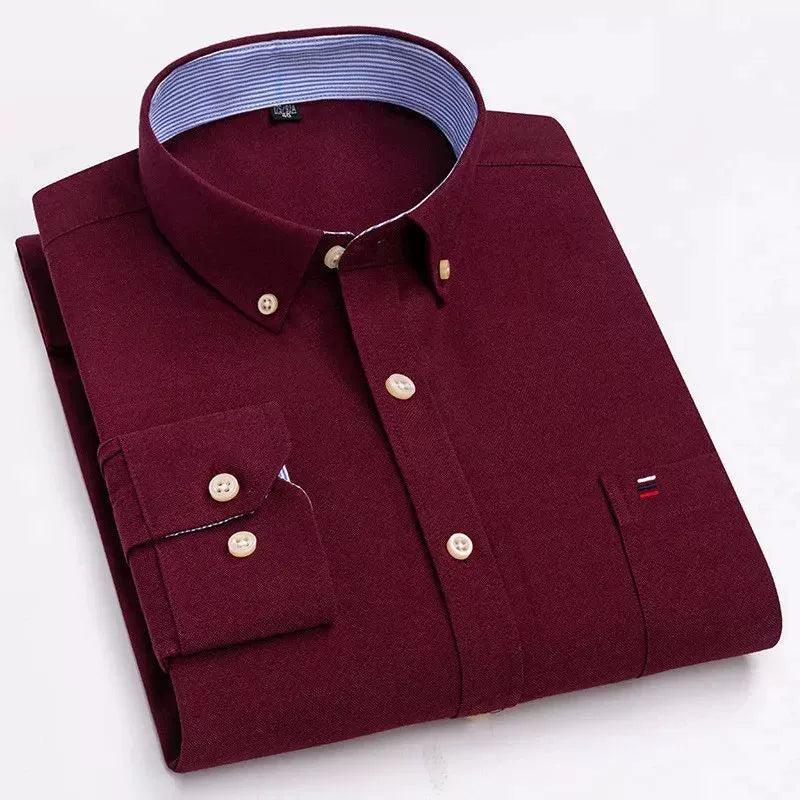 Men’s Solid Color Button Neck Casual Shirt – Stylish & Comfortable - ClubOn
