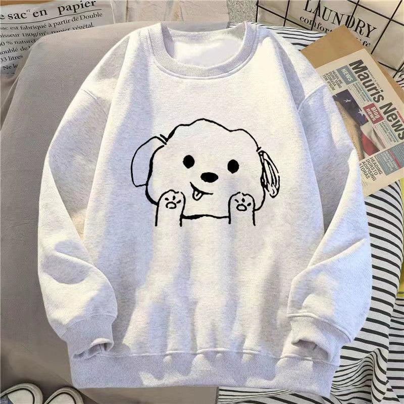 Sweatshirt – Autumn & Winter Round Neck Cartoon Pullover with Plus Velvet - ClubOn