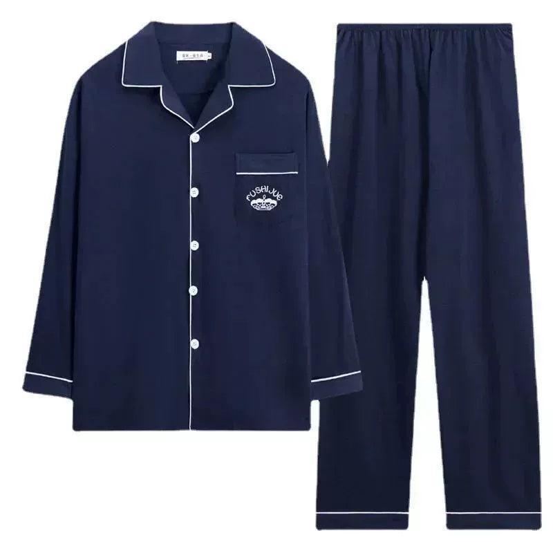 Men's Long Sleeve Cotton Pajama Set - Soft & Comfortable Sleepwear - ClubOn