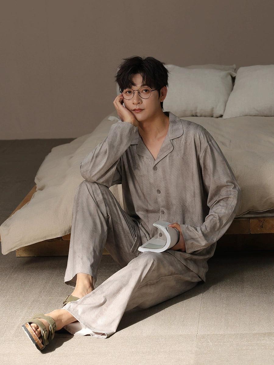 Pure Cotton Pajamas – Men’s Spring & Autumn Long-Sleeve Cardigan - ClubOn