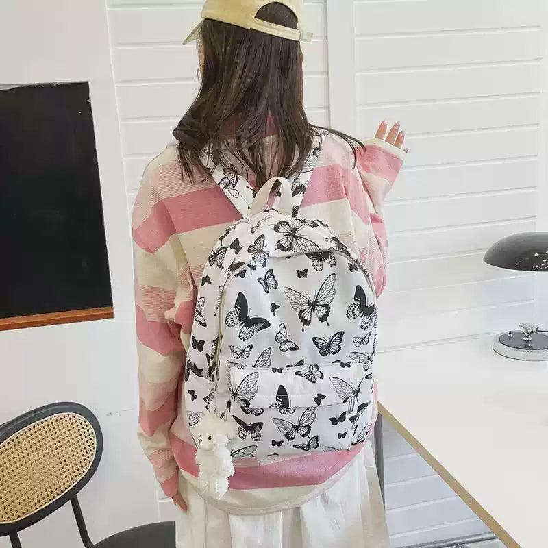 Women’s Graffiti Butterfly Cow Print Backpack – Trendy & Stylish - ClubOn