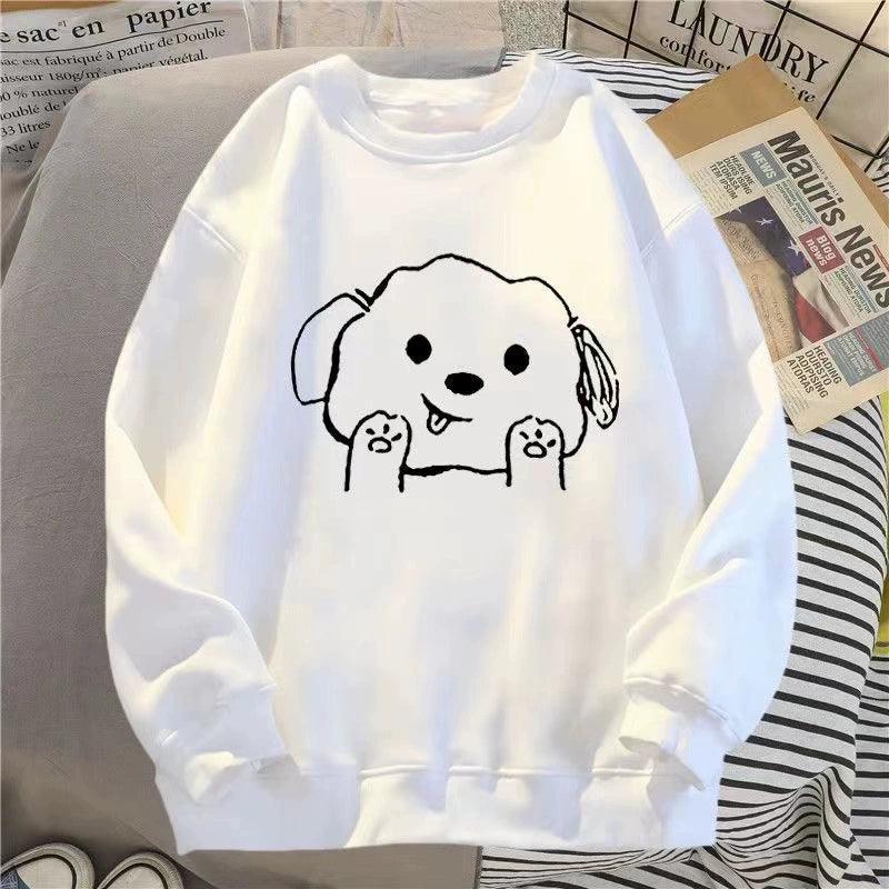 Sweatshirt – Autumn & Winter Round Neck Cartoon Pullover with Plus Velvet - ClubOn