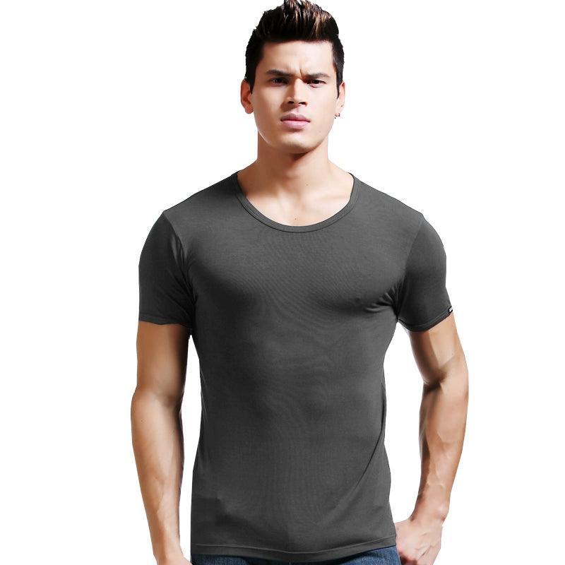 Men's Modal Slim Fit T-Shirt - Lightweight, Short-Sleeved, Sports Vest - ClubOn