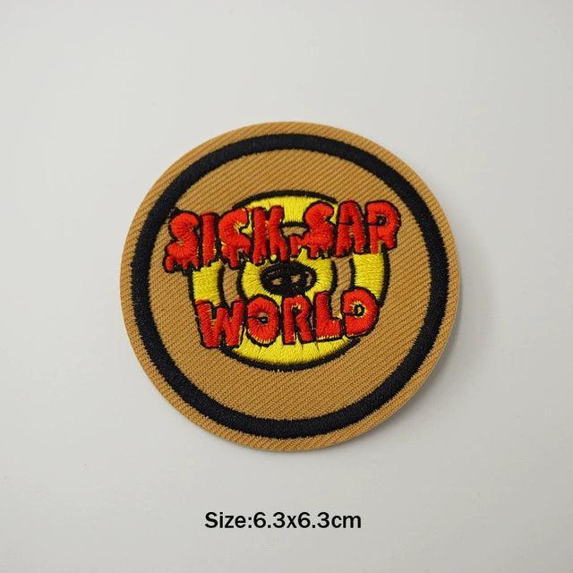 UFO Pyramid Black Embroidered Iron-On Patch – Cool Needlework Design - ClubOn