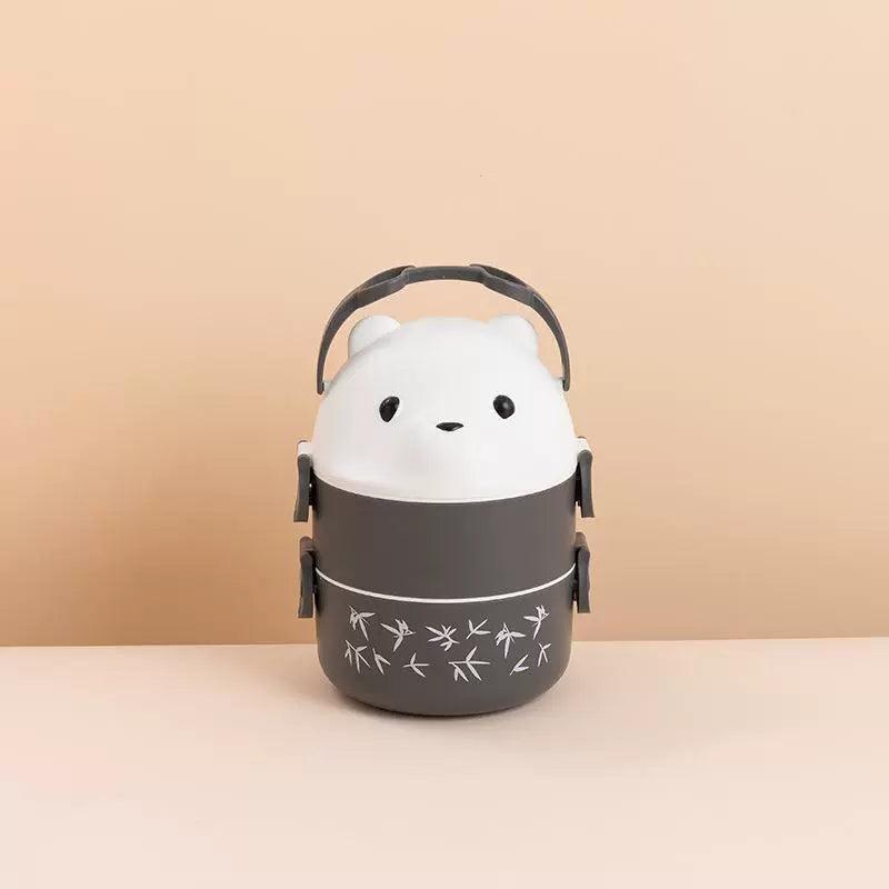 Double-Layer Spectacled Bear Lunch Box for Students & Office Workers - ClubOn