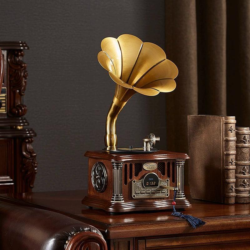 Otino Retro Rechargeable Bluetooth Speaker – Mini Vinyl Phonograph Gift - ClubOn