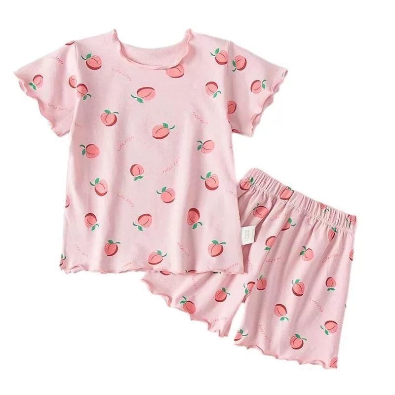 Summer Clothes Set for Girls - Cartoon Short Sleeve Pajamas - ClubOn