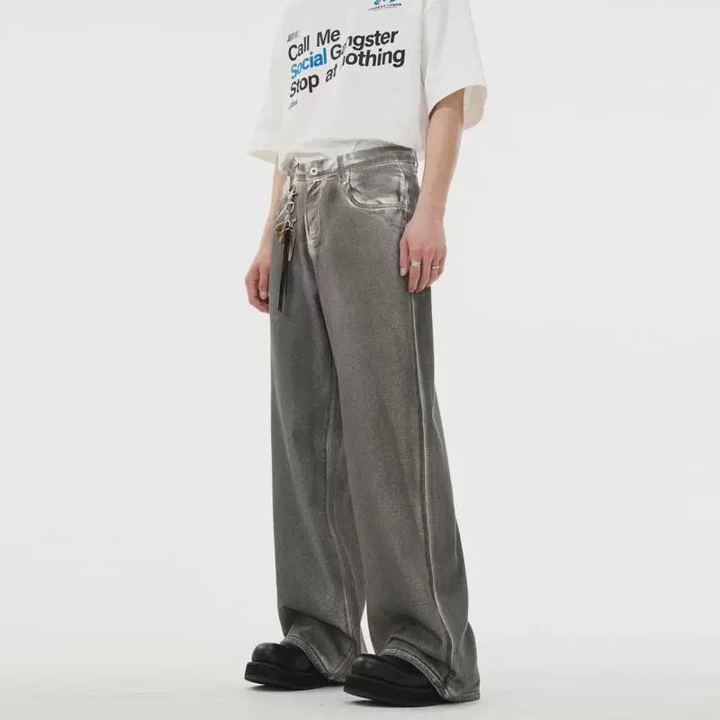 Men’s High Street Trend Loose Jeans – Waste Soil Dirty Design - ClubOn