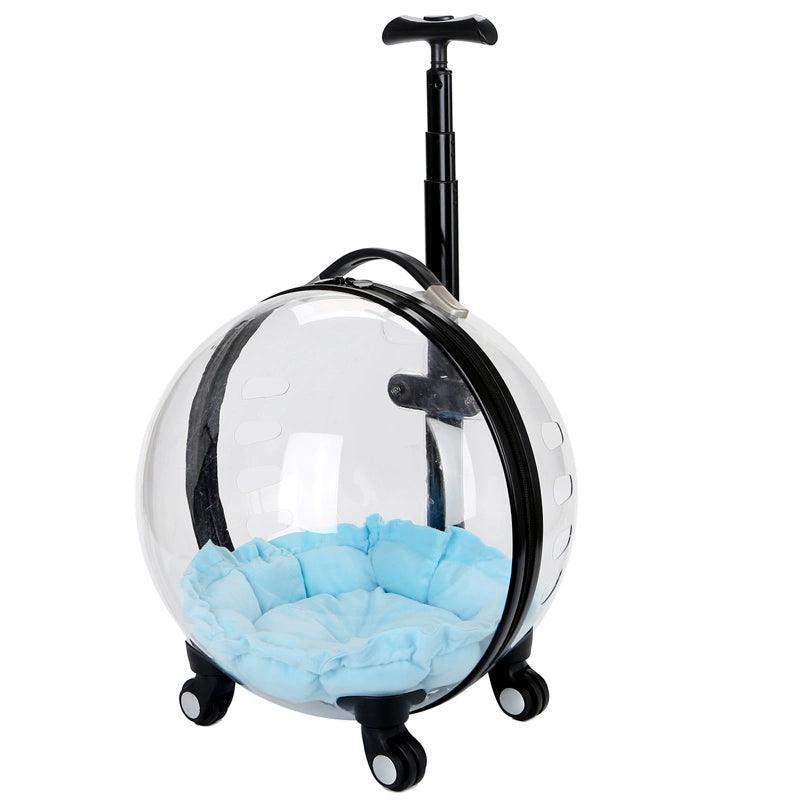 Transparent Capsule Pet Travel Trolley – For Puppies, Dogs & Cats - ClubOn