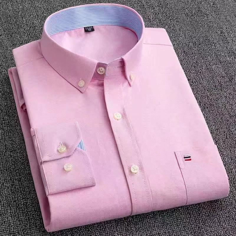 Men's 100% Cotton Long & Short Sleeve Shirt - Oxford Spinning for Autumn & Winter - ClubOn